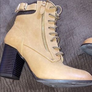 Call It Spring Tan Combat/Ankle Boots